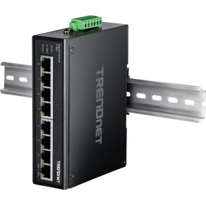 TRENDnet TI-G80 8-Port Ethernet Switch, 5 Gigabit ethernet ports, 16 Gbps switching capacity, DIN-rail/wall mount